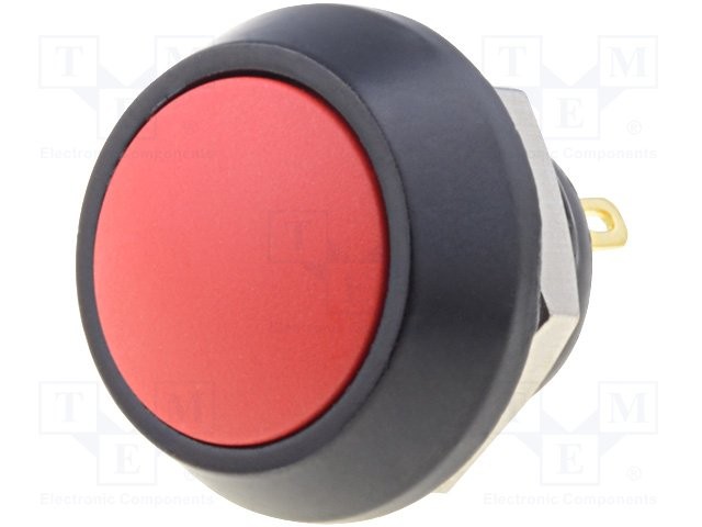Éléments électriques - Bouton poussoir étanche rouge D13mm NO-NC