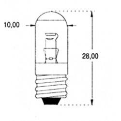 Ampoule néon E10 10x28mm 230V 1,3mA