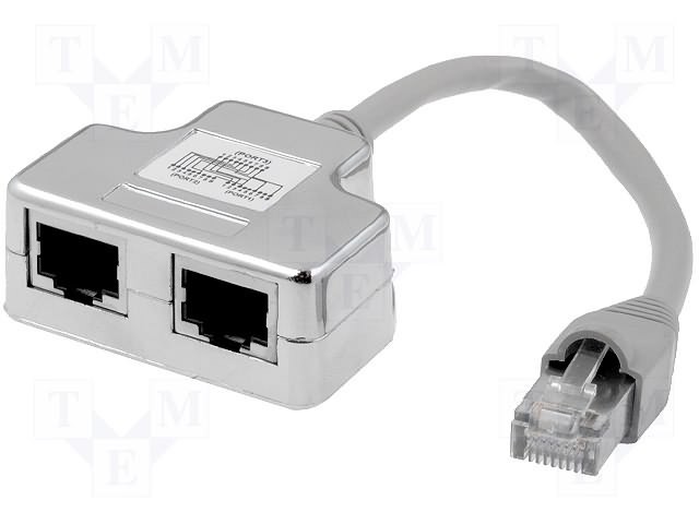 Adaptateur répartiteur RJ45 connecteur LAN 1 femelle à 2 femelle, adapté  pour Ethernet Super catégorie 5?catégorie 6