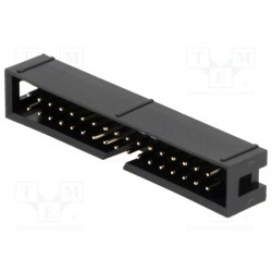 Embase HE10 droite pour circuit imprimé 2 x 17pts au pas de 2,54mm