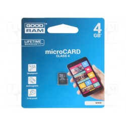 Carte mémoire Micro SD-HC GoodRam 4Gb classe 4