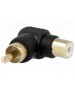 Adaptateur RCA mâle / femelle coudé noir