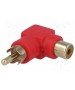 Adaptateur RCA mâle / femelle coudé rouge