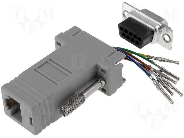 ADAPTATEUR A MONTER SUB-D 9pts femelle-RJ45, blindé