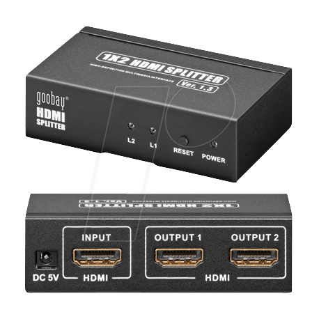 Splitter HDMI 1 entrée / 2 sorties alimenté 5Vdc - DISTRONIC SARL