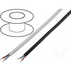 Câble secteur gainé PVC plat 3,1 x 5,1mm souple 2x0,75mm² noir