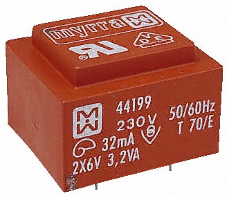 Transformateur moulé 230V / 2x7,5V 3,2VA - DISTRONIC SARL