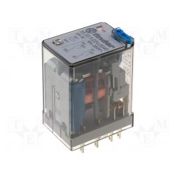 Relais type Finder 55.32 2R/T 12Vdc 10Amp.